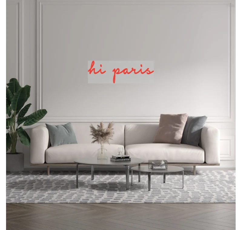 Custom text: hi paris