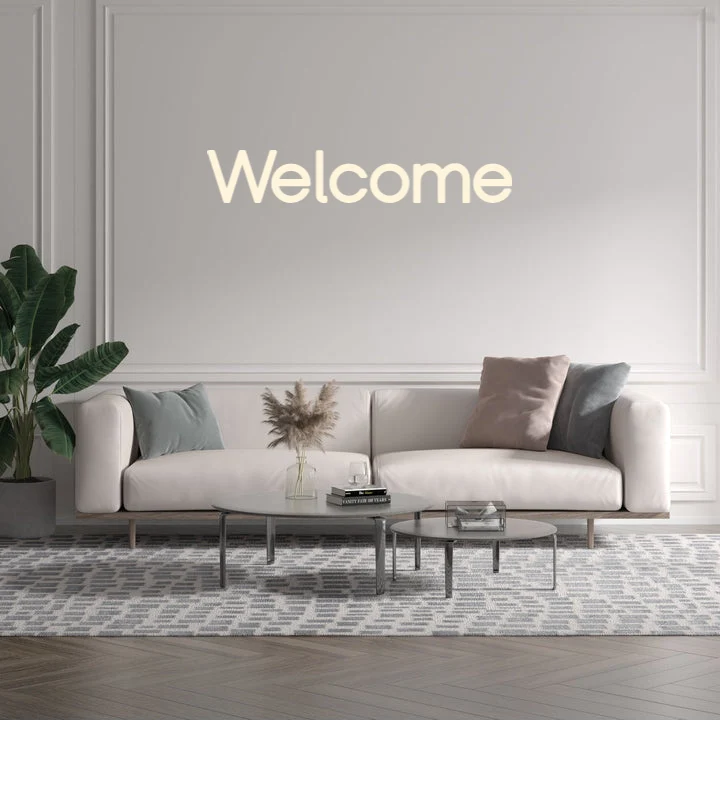 Custom text: Welcome
