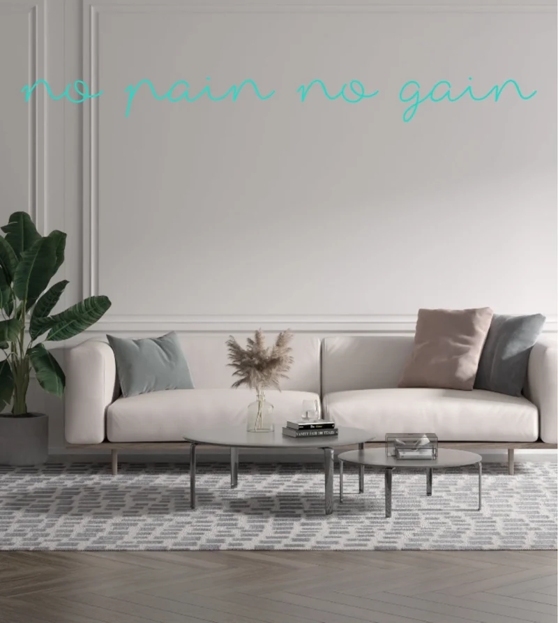 Custom text: no pain no gain