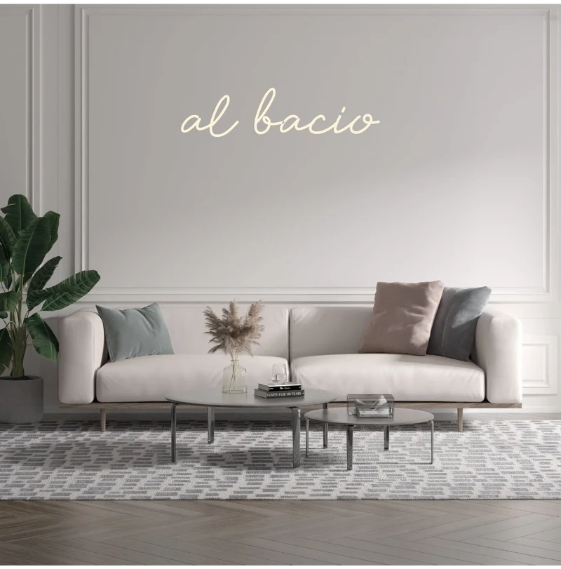 Custom text: al bacio