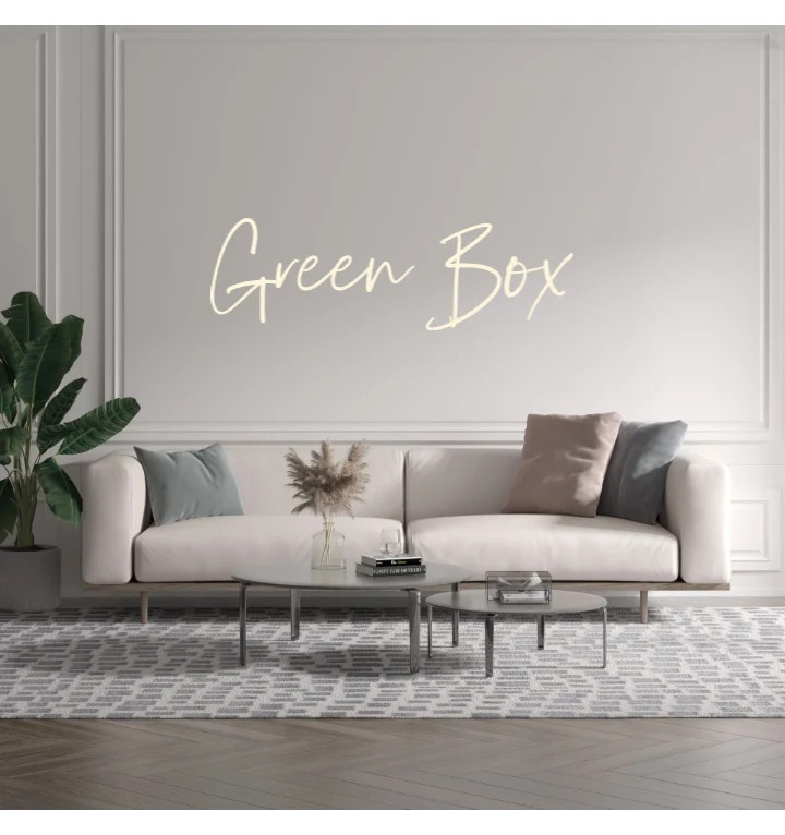 Custom text: Green Box