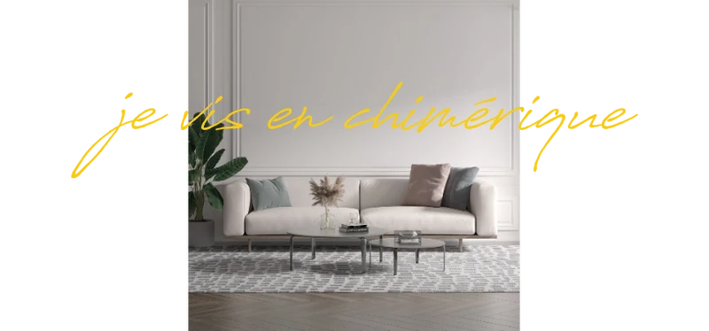 Custom text: je vis en chimérique