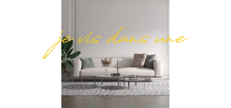 Custom text: je vis dans une