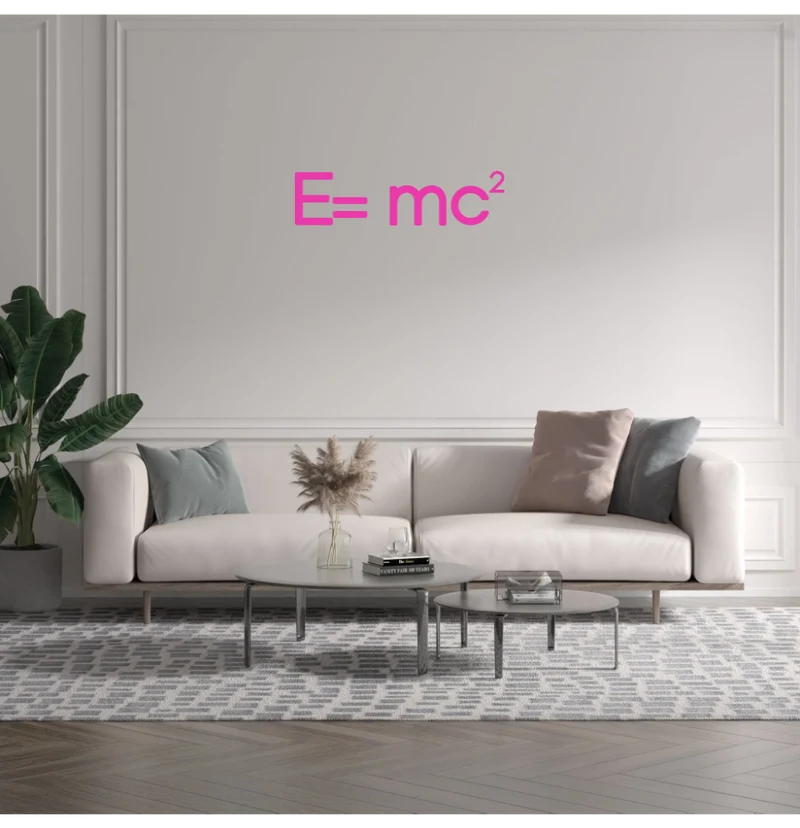 Custom text: E= mc²