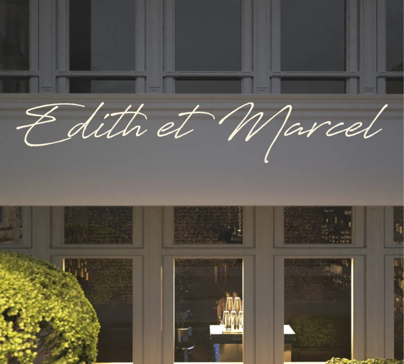 Custom text: Edith et Marcel