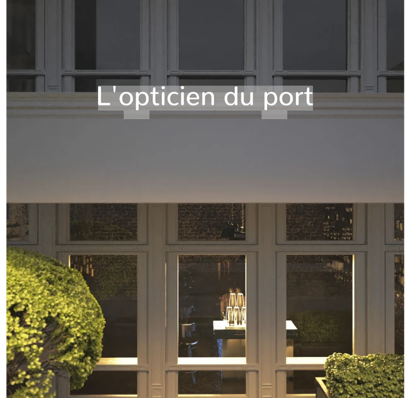 Custom text: L'opticien du port
