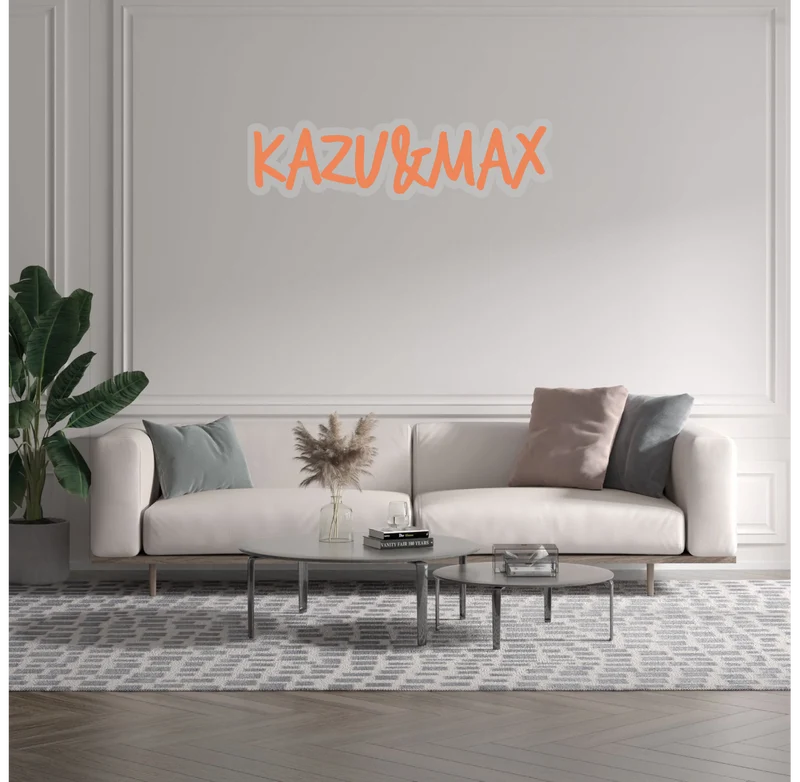 Custom text: kazu&max