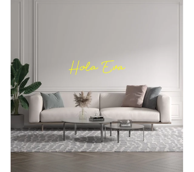 Custom text: Hola Eva