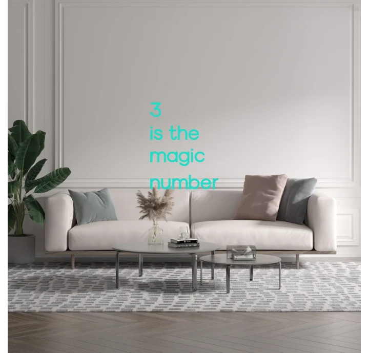 Custom text: 3 is the magic number