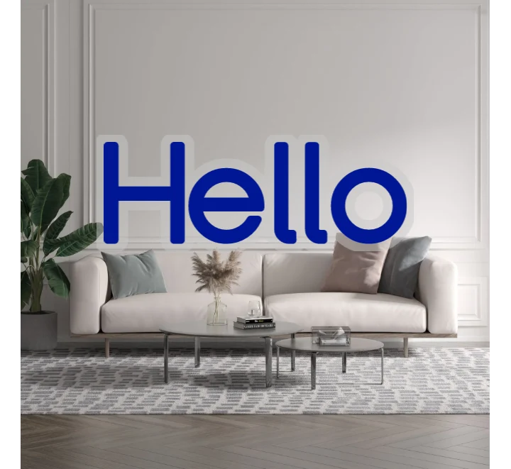 Custom text: Hello