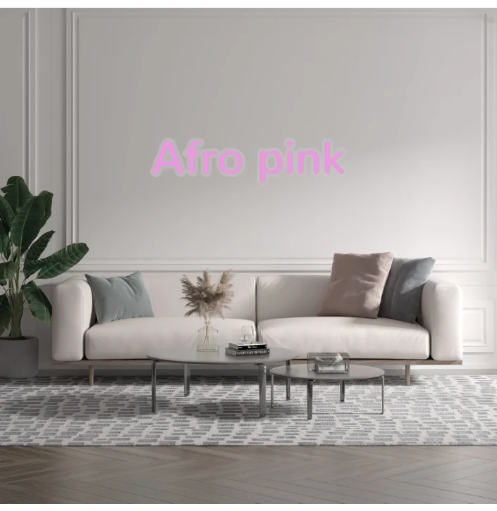 Custom text: Afro pink