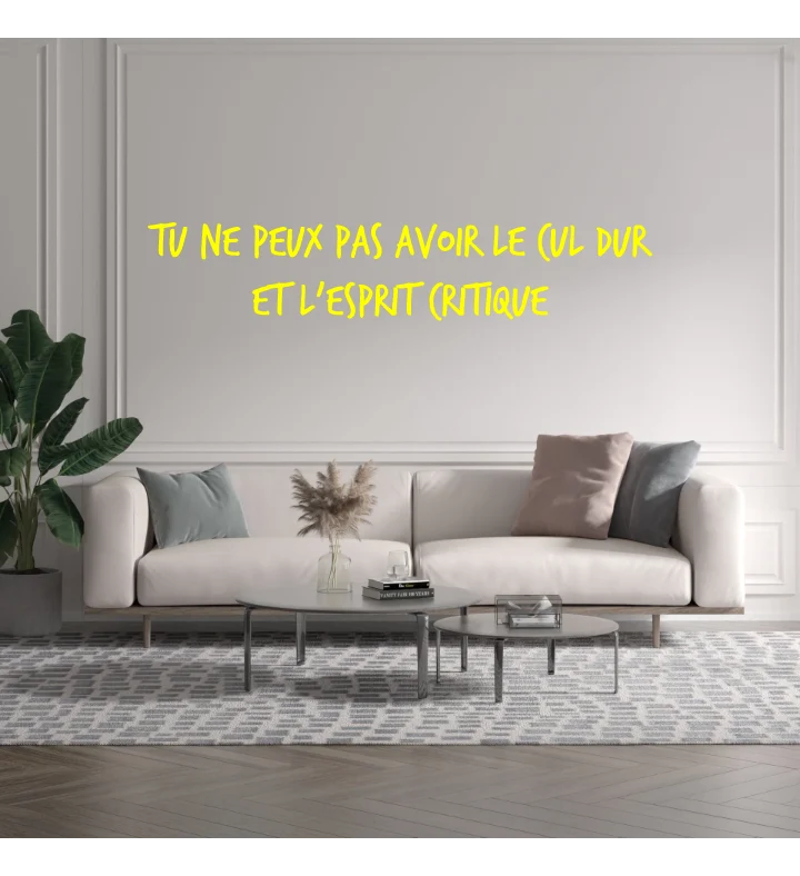 Custom text: Tu ne peux pas avoir le cul dur et l'esprit critique