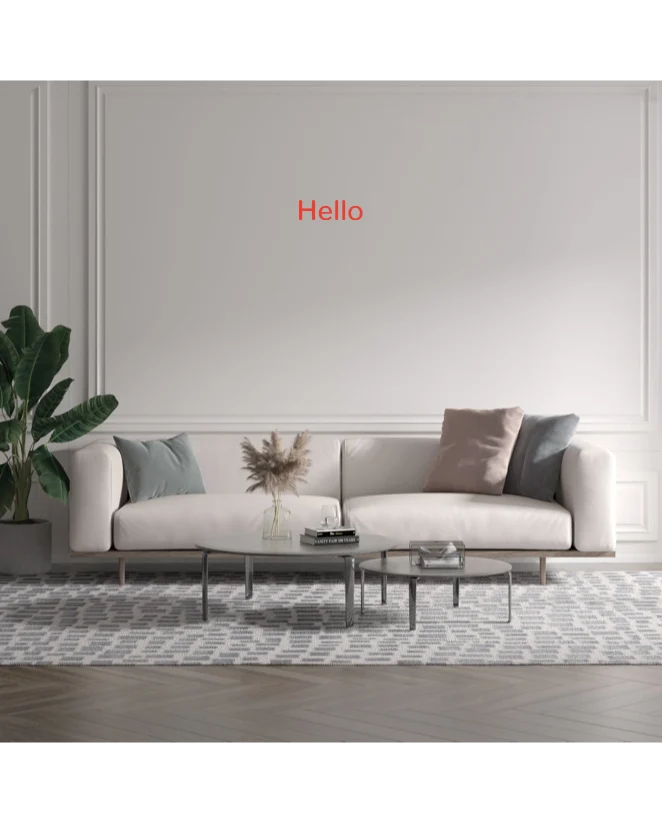 Custom text: Hello