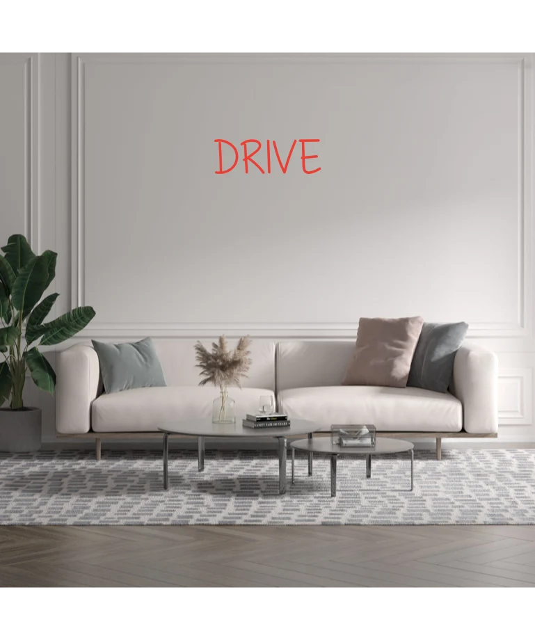 Custom text: DRIVE