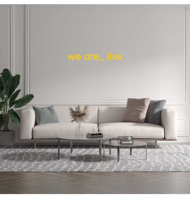 Custom text: we are_ live