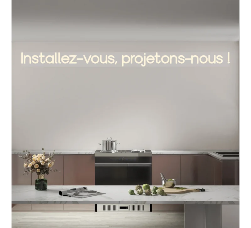 Custom text: Installez-vous, projetons-nous !