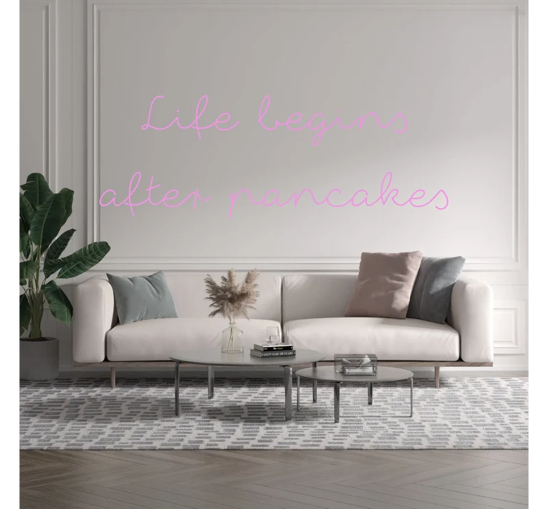 Custom text: Life begins after pancakes