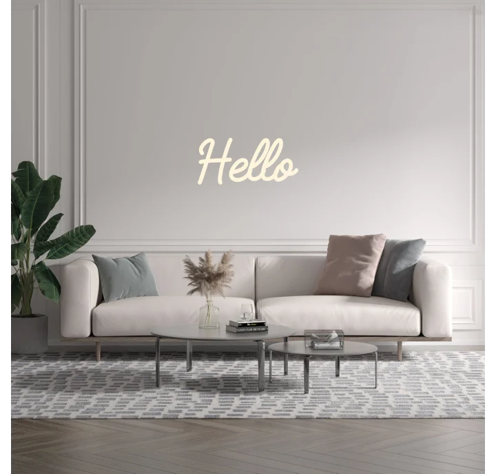 Custom text: Hello