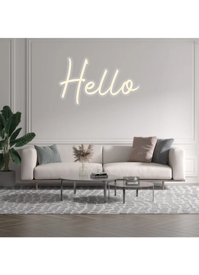 Custom text: Hello
