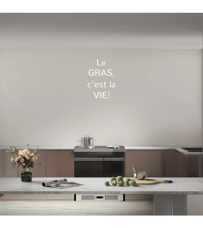 Custom text: Le GRAS, c'est la VIE!
