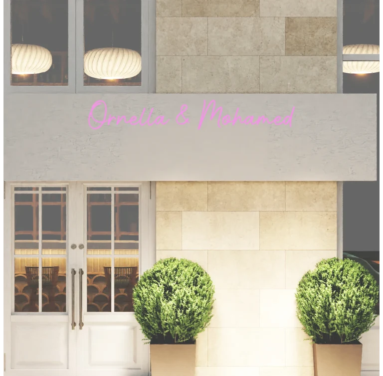 Custom text: Ornella & Mohamed