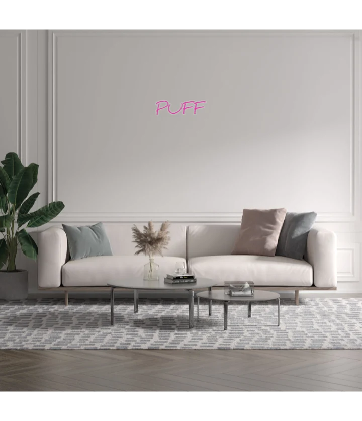 Custom text: PUFF