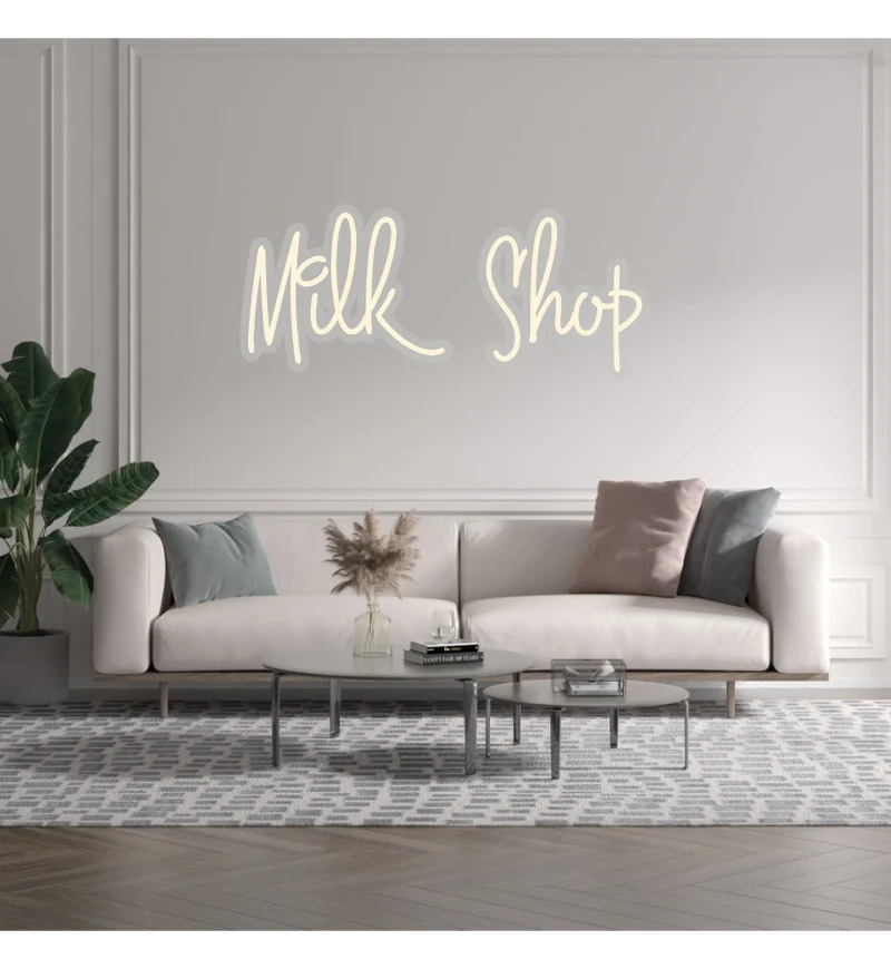 Custom text: Milk Shop