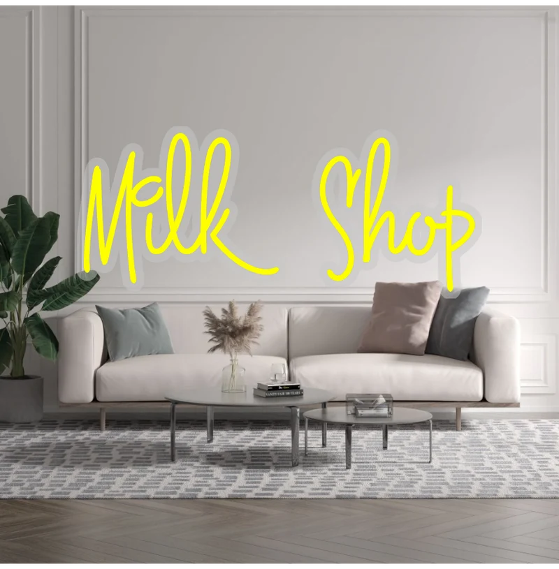 Custom text: Milk Shop