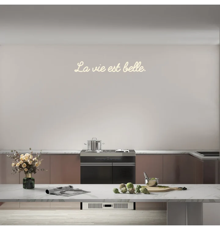 Custom text: La vie est belle.