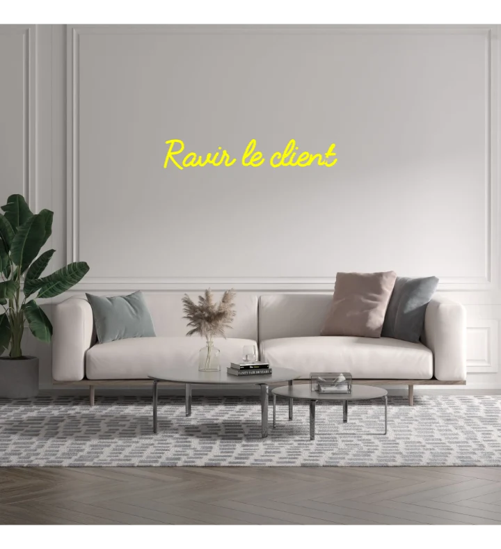 Custom text: Ravir le client