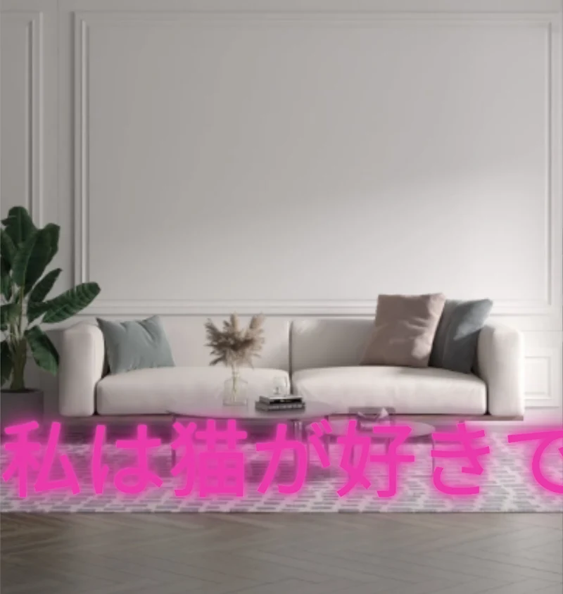 Custom text: 私は猫が好きです