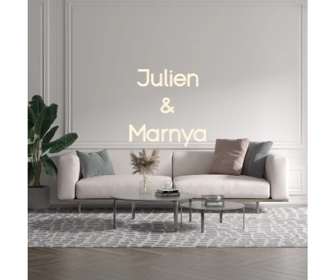 Custom text: Julien & Marnya