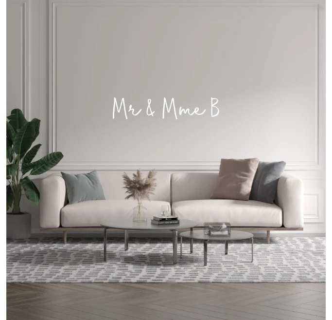 Custom text: Mr & Mme B