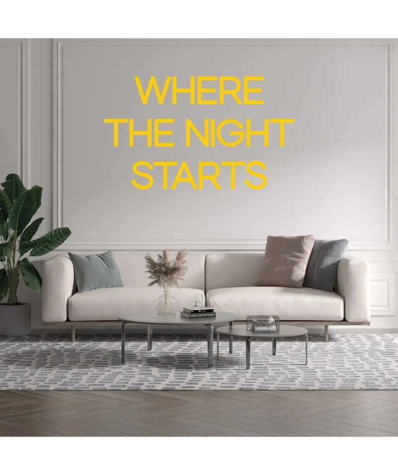 Custom text: WHERE THE NIGHT STARTS