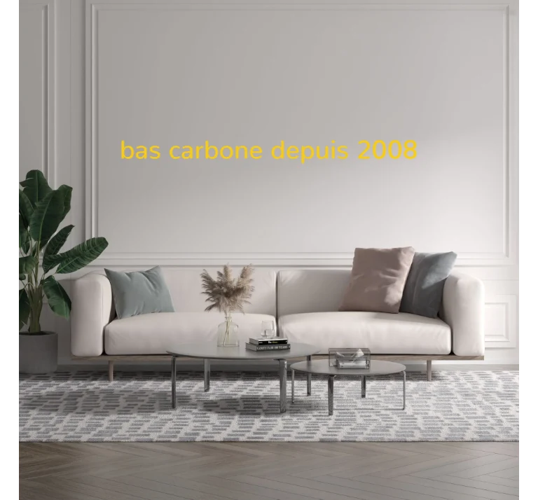 Custom text: bas carbone depuis 2008