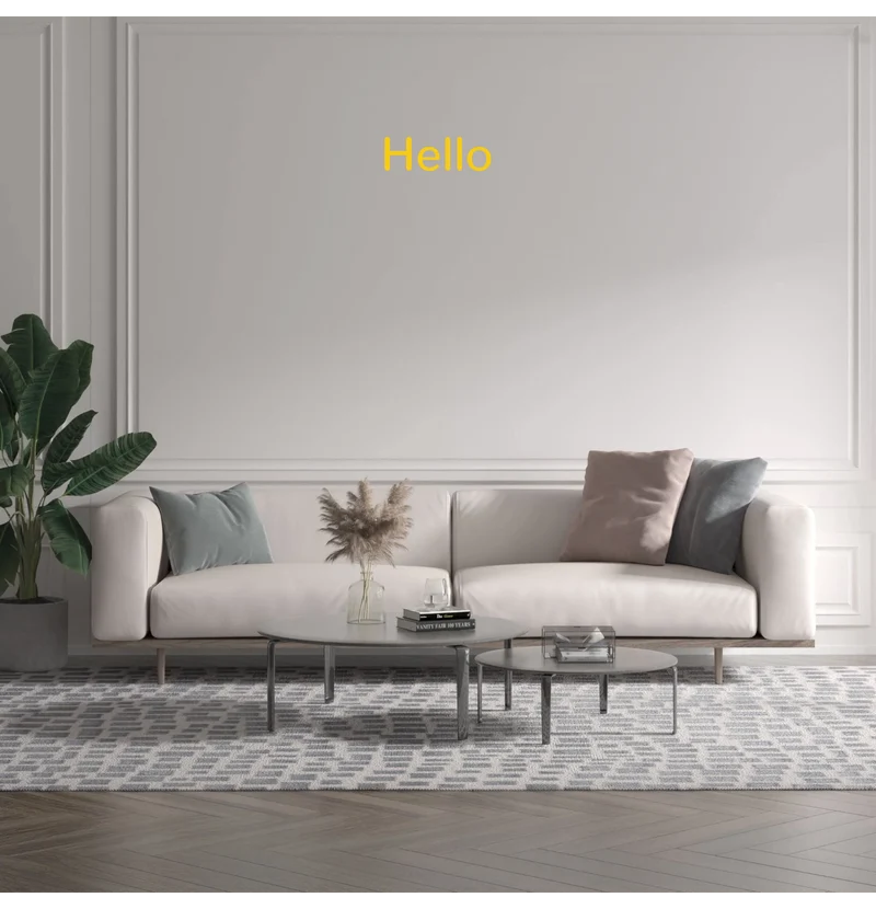 Custom text: Hello