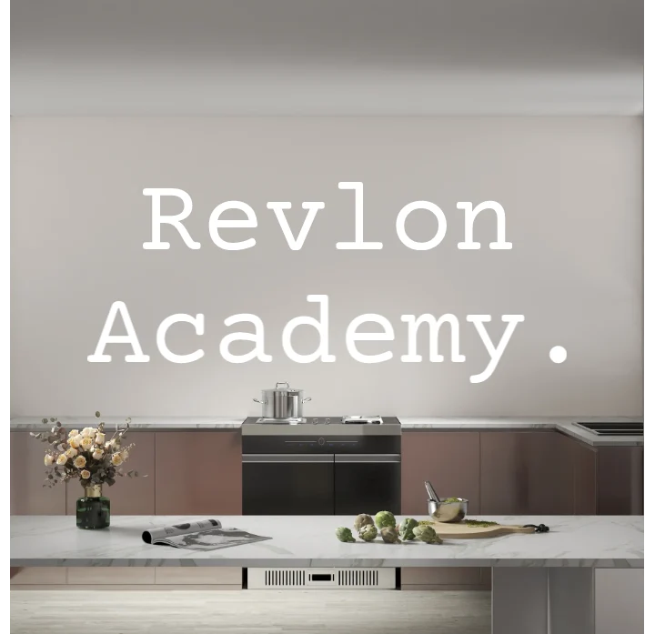 Custom text: Revlon Academy.
