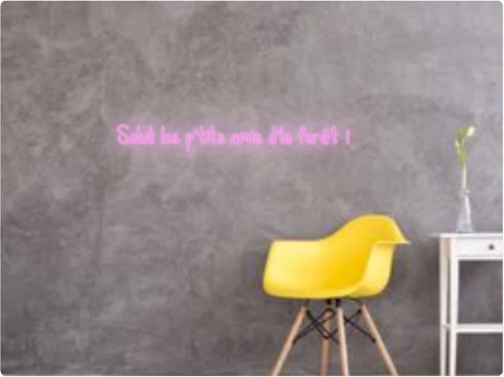 Custom text: Salut les p'tits amis d'la forêt !