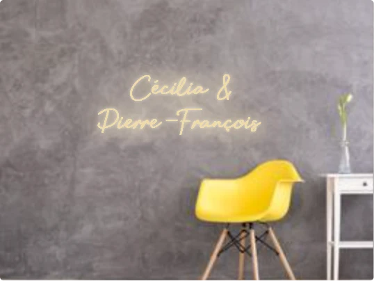 Custom text: Cécilia & Pierre-François
