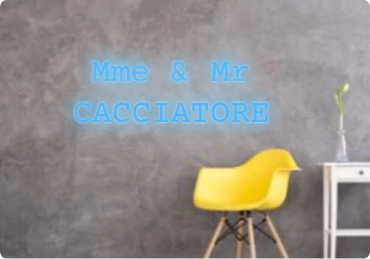 Custom text: Mme & Mr CACCIATORE