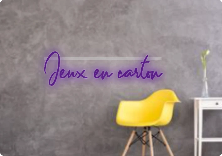 Custom text: Jeux en carton