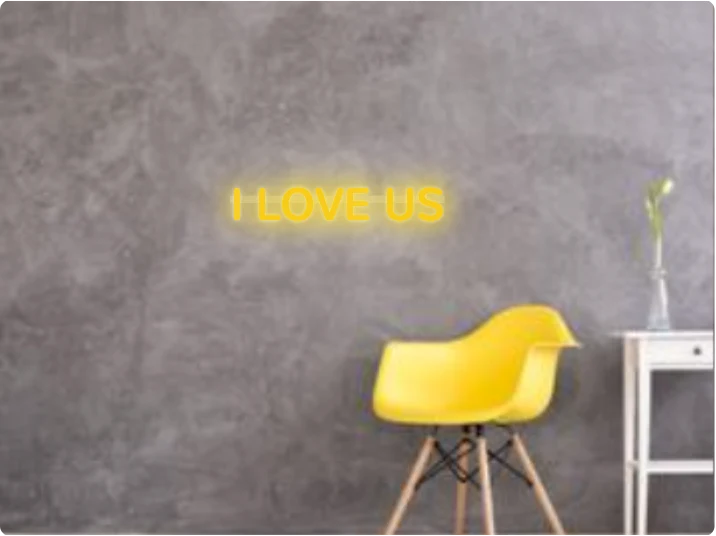 Custom text: I LOVE US