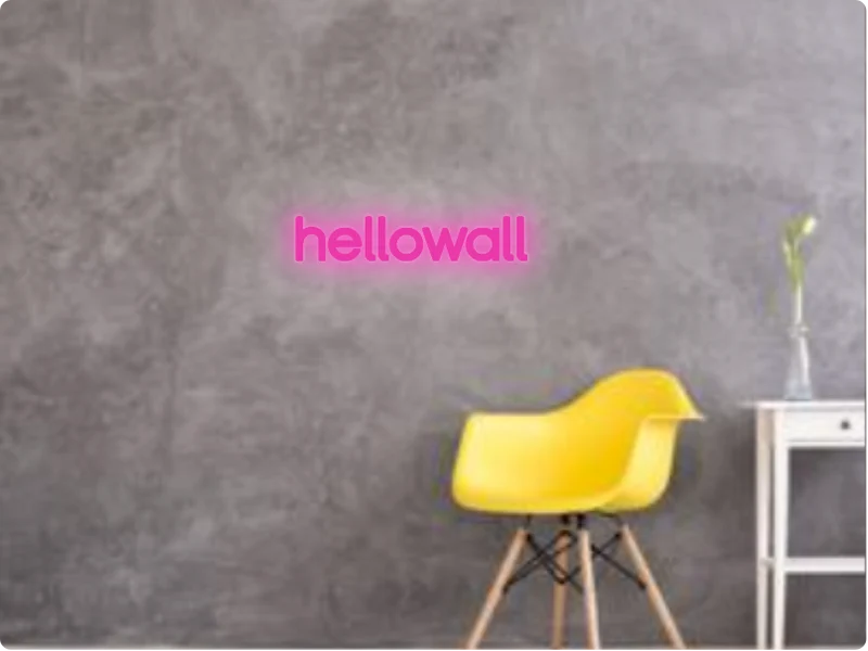 Custom text: hellowall