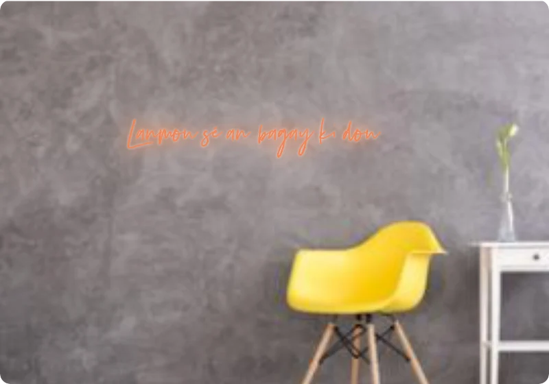 Custom text: Lanmou sé an bagay ki dou