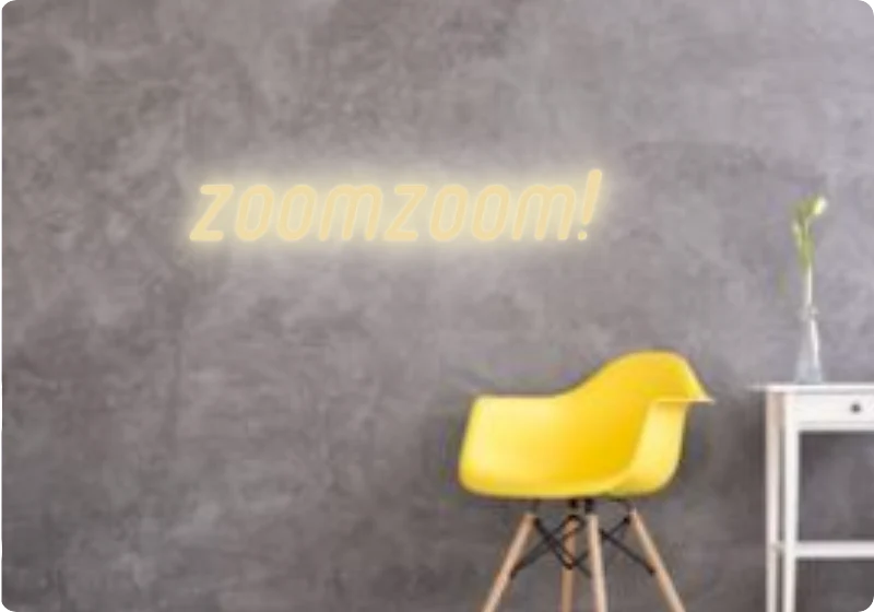 Custom text: zoomzoom!