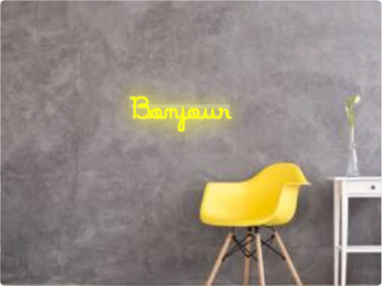 Custom text: Bonjour