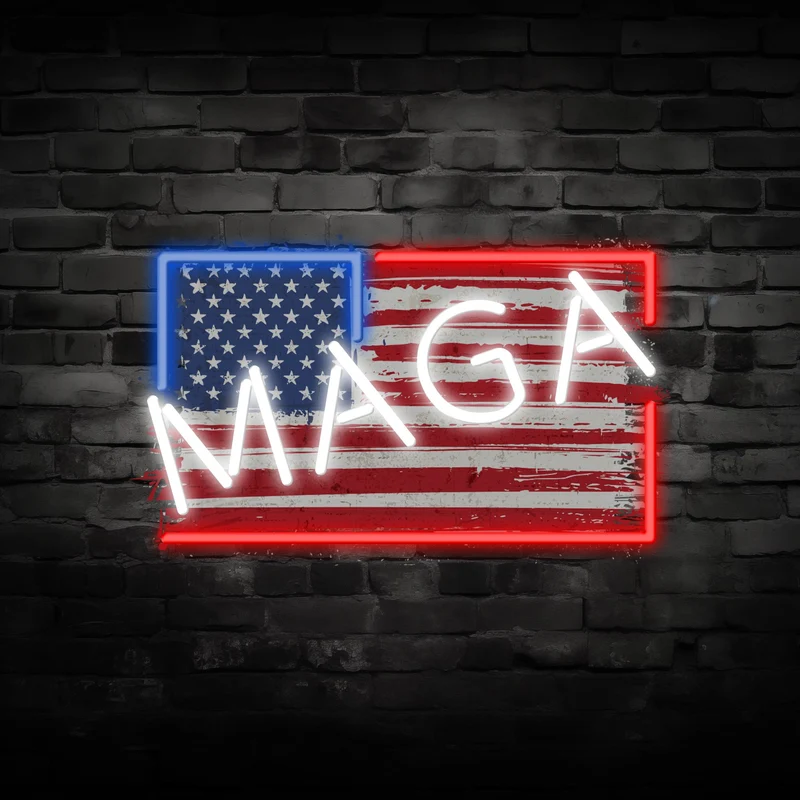 Make America Great Again Neon Sign, LED Light Up Sign, Election 224 Decor, Patriotic Wall Art, USA Election Sign, Politics Office Decor