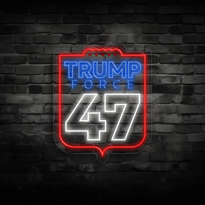 Trump 47 Neon Sign Bright LED Light Up Sign for Election 224 Decor, Patriotic USA Election Sign, Perfect for Politics Office Decor!