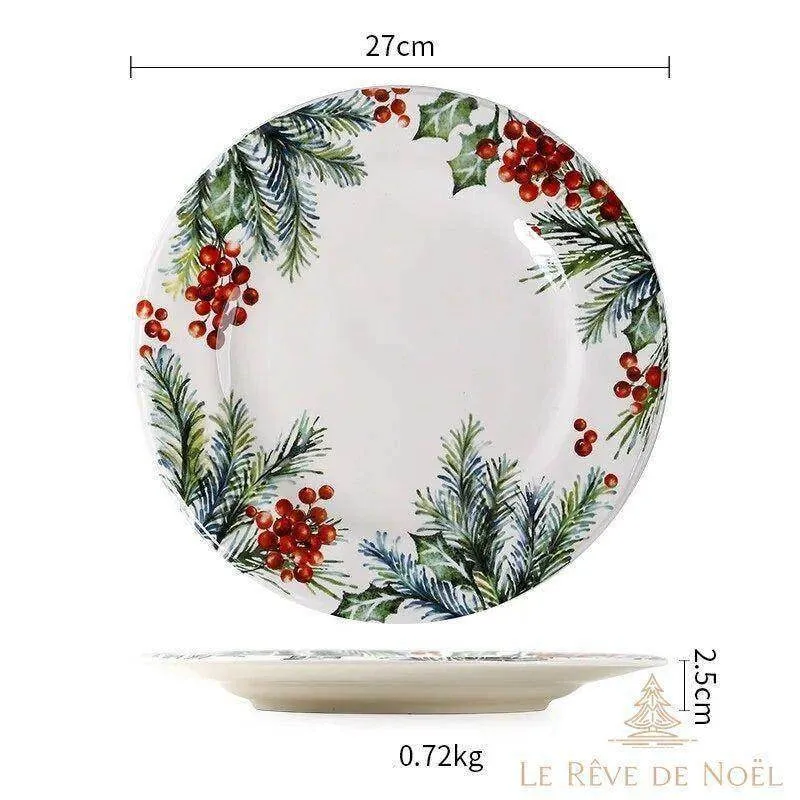 Assiette de noël verte