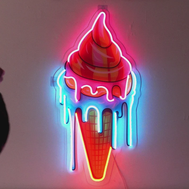 Playful Ice Cream Neon Sign Sweet & Whimsical Decor for Any Space